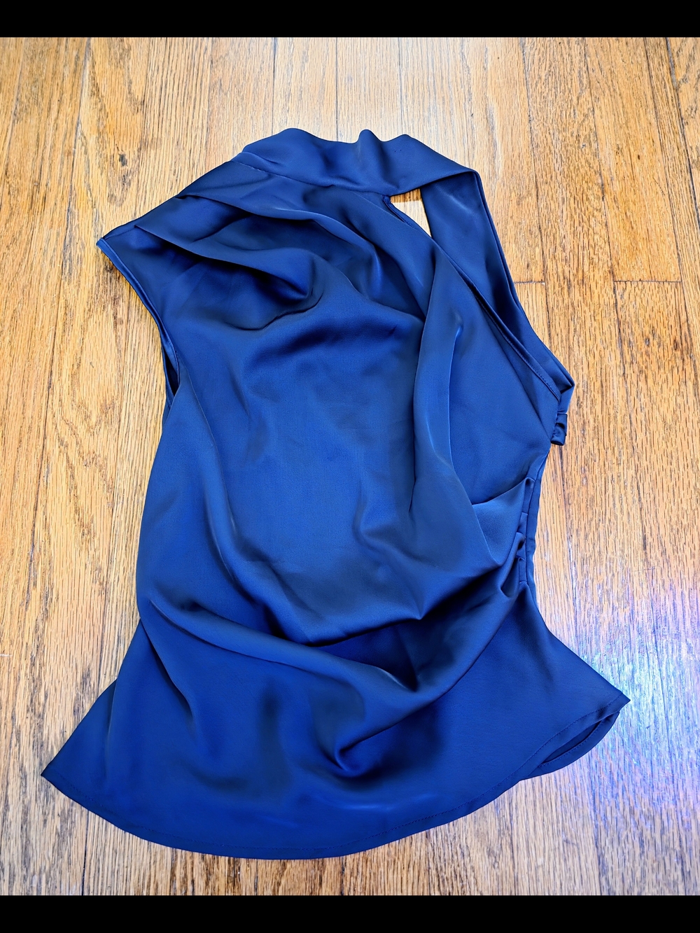 Women’s Navy Blue Draped Sleeveless Top